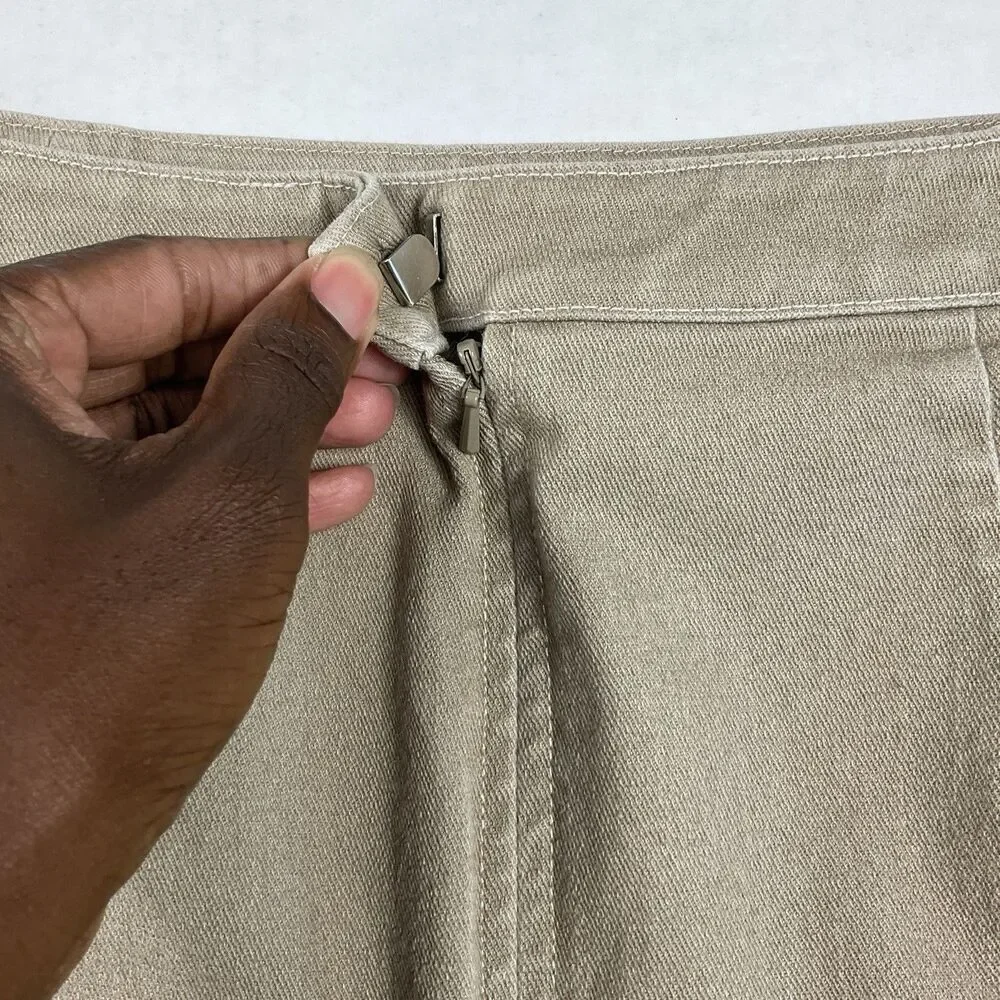 LOFT A-Line Chino Skirt Khaki Beige Utility Cargo Casual Mini Vintage Size 8